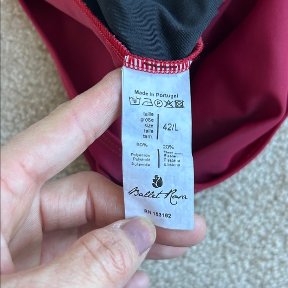 Ballet Rosa Berenice Burgundy Bodysuit/Leotard with high neck and lace women’s L - Picture 5 of 5